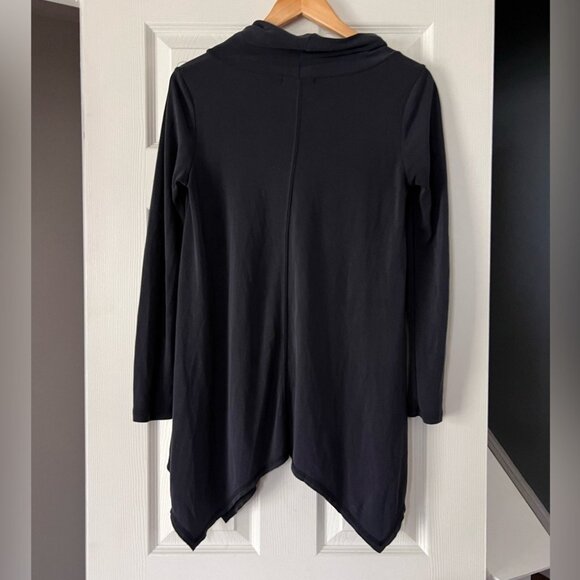 Altar’d State Black Cowl Neck Tunic Top Small Long Sleeve Asymmetrical Hem - Picture 4 of 4